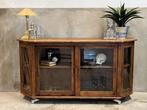 Antiek dressoir, vitrine, whisky meubel uniek, schuifdeuren, Ophalen