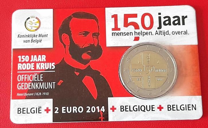 coincard Belgie 2 euro 2014 Rode Kruis (Vlaamse versie), Postzegels en Munten, Munten | Europa | Euromunten, Setje, 2 euro, België