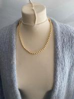 Vintage parelsnoer met zilveren slot, Ophalen of Verzenden, Gebruikt, Beige, Zilver