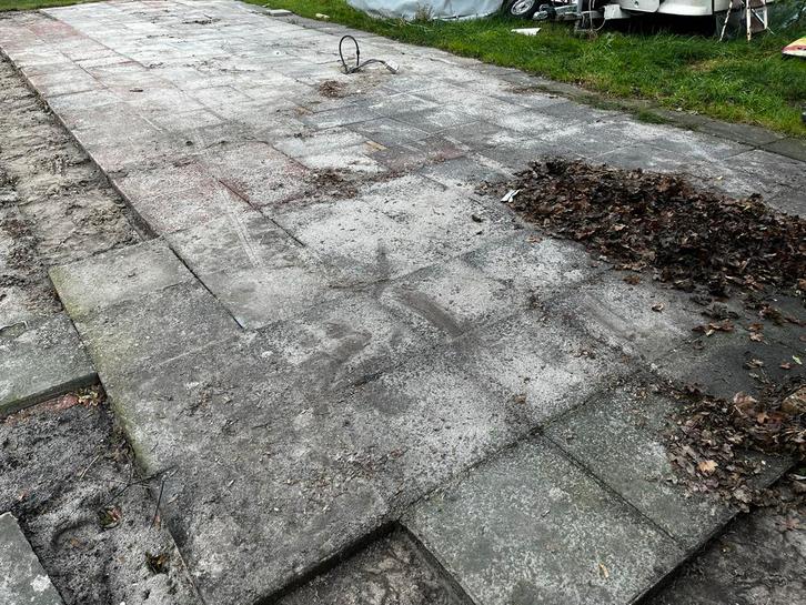 Gebruikte Terrastegels - Ophalen!, Tuin en Terras, Tegels en Klinkers, Gebruikt, Terrastegels, Beton, 10 m² of meer, Ophalen