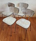 te koop: set 4 formica stoelen keukenstoelen, retro vintage, Huis en Inrichting, Stoelen, Ophalen, Gebruikt, Wit, Vier