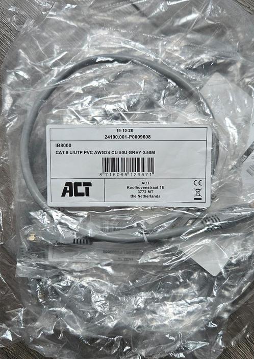 11x Grijze 0,5M U/UTP CAT6 patchkabel RJ45, Computers en Software, Pc- en Netwerkkabels, Nieuw, Ophalen of Verzenden