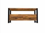 Industrieel TV-meubel mangohout & metaal 120cm, Huis en Inrichting, 100 tot 150 cm, Ophalen of Verzenden, Zo goed als nieuw, Metaal