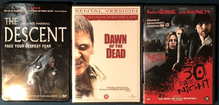 Horror combideal Dawn of the Dead, the Descent 30 days, Cd's en Dvd's, Dvd's | Horror, Gebruikt, Slasher, Vanaf 16 jaar, Verzenden