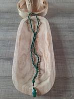 Mooie malachiet mala ketting te koop, Verzenden, Nieuw, Groen, Zilver