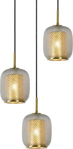 Lucide AGATHA - Hanglamp - Ø 35 cm Mat Goud / Messing, Ophalen of Verzenden, Zo goed als nieuw, Glas, 75 cm of meer
