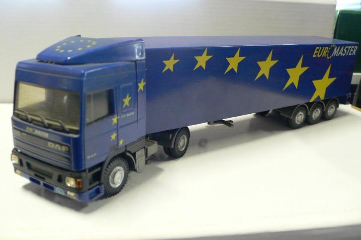 daf 95 xf -euromaster - lion toys   1/50, Hobby en Vrije tijd, Modelauto's | 1:50, Gebruikt, Bus of Vrachtwagen, Lion Toys, Verzenden