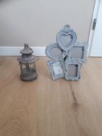 lantaarn en fotolijstje, Ophalen, Gebruikt, Metaal, 25 tot 50 cm