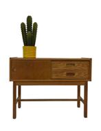 Vintage kastje gang kastje klein dressoir jaren 60 eiken, Gebruikt, Vintage, 50 tot 100 cm, Met lade(s)