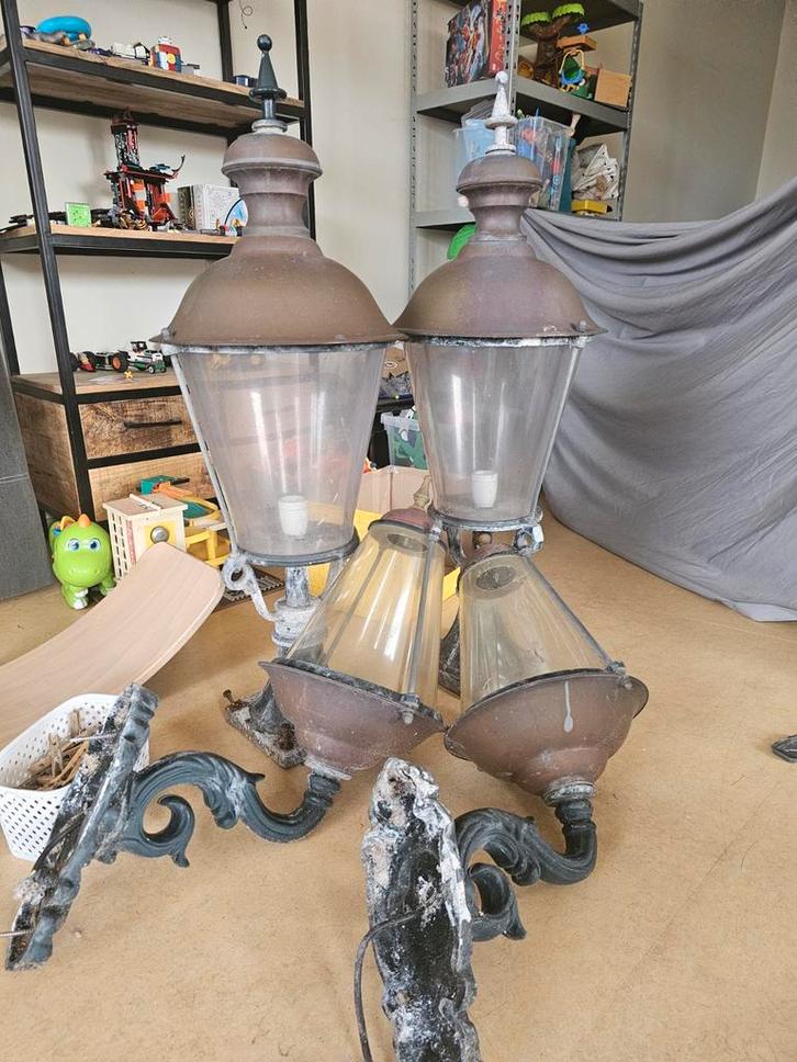 Antieke Buitenlampen - Set van 6, Tuin en Terras, Buitenverlichting, Gebruikt, Overige typen, IJzer, 50 tot 250 watt, Netvoeding