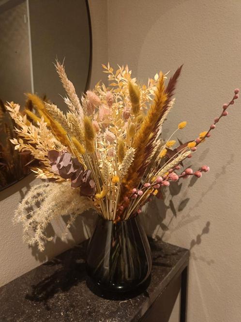 Droogboeket met Vaas - Sfeervolle Decoratie - Wegens Verhuis, Huis en Inrichting, Woonaccessoires | Droogbloemen, Zo goed als nieuw