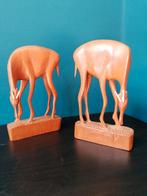 2 houten hertjes. Scandinavisch jaren 60., Ophalen of Verzenden, Gebruikt