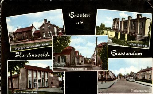 Hardinxveld- Giessendam. Gekleurd 5-luik (1962), Verzamelen, Ansichtkaarten | Nederland, Gelopen, 1960 tot 1980, Ophalen of Verzenden