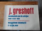 Affiche J. Greshoff - 1959, Verzamelen, Ophalen of Verzenden, Zo goed als nieuw, A1 t/m A3