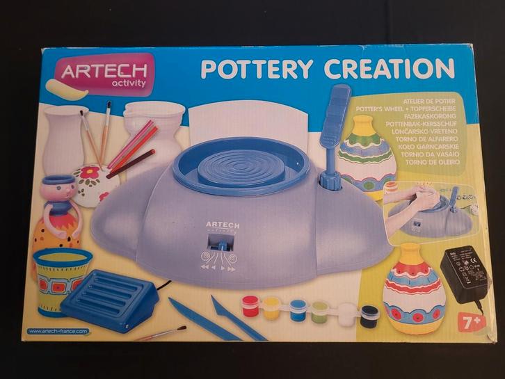 Pottenbak speelset draaischijf pottenbakken, Kinderen en Baby's, Speelgoed | Overig, Zo goed als nieuw, Jongen of Meisje, Ophalen