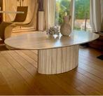 Prachtige travertin salontafel ovaal Italiaans design, 100 tot 150 cm, Zo goed als nieuw, Minder dan 50 cm, Ovaal
