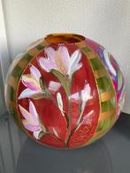 Gesigneerde Doortje IJpelaar vaas (jungle) met certificaat, Huis en Inrichting, Ophalen, Overige kleuren, Minder dan 50 cm, Glas