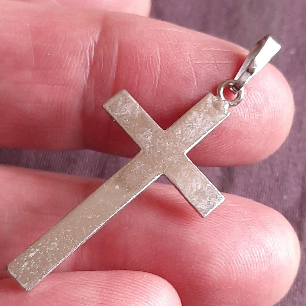 Rooms Katholiek Kruisje Silver Plated Crucifix, Verzenden, Zilver, Overige materialen