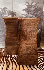 SET 2 BIRMA MYANMAR ROTAN RIET RATTAN ZUILEN PILAREN FLAMANT, Ophalen, Zo goed als nieuw