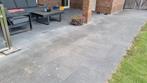 Antraciet tegels wildverband (en zand) 65 m2, Tuin en Terras, Tegels en Klinkers, Ophalen, Gebruikt, 10 m² of meer, Beton