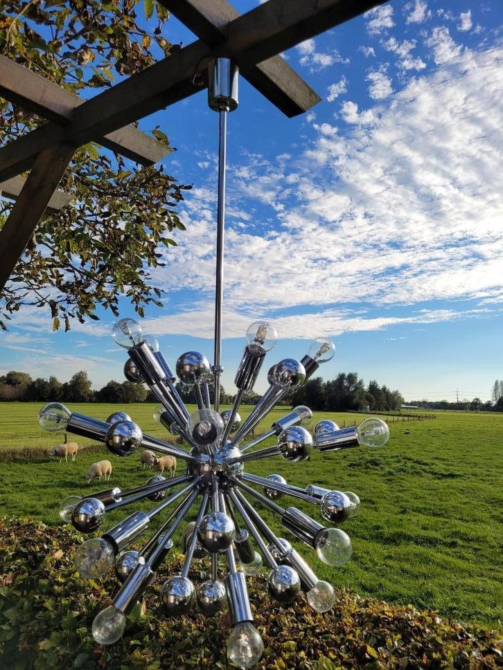 spoetnik lamp sputnik hanglamp fifties sixties retro design, Huis en Inrichting, Lampen | Hanglampen, Zo goed als nieuw, 50 tot 75 cm