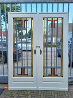 2 ensuite jaren 30 glas in lood schuifdeuren, Doe-het-zelf en Verbouw, Ophalen, Gebruikt, 80 tot 100 cm, Binnendeur