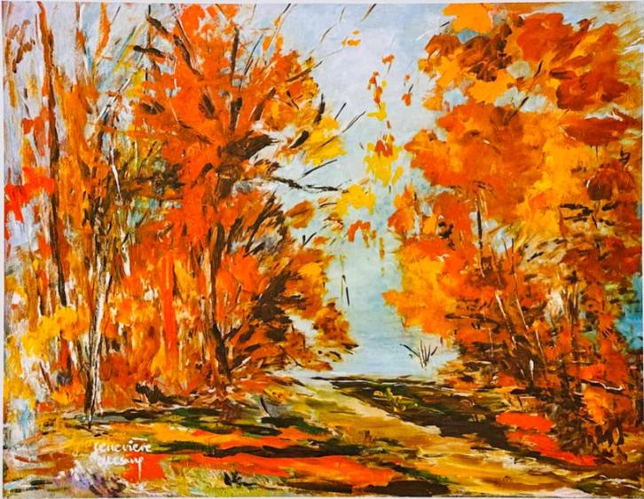 🍂Vintage: Artprint Geneviève Mesure - 78 x 67 cm.🏷️€39,-, Antiek en Kunst, Kunst | Tekeningen en Foto's, Ophalen of Verzenden