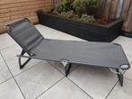 Inklapbare grijze strandstoel, Ophalen, Gebruikt, Metaal, Verstelbaar