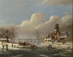 Schilderij winterlandschap op paneel. Thomas Heesakkers., Antiek en Kunst, Kunst | Schilderijen | Klassiek, Ophalen