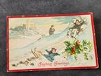 Engelse antieke kerstkaart - winter - Christmas Greetings, Verzamelen, Verzenden, Voor 1920, Gelopen, Feest(dag)