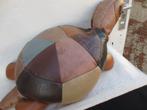 Vintage Patchwork Lederen Schildpad jaren 60, Huis en Inrichting, Banken | Voetenbanken en Poefen, Minder dan 50 cm, Gebruikt