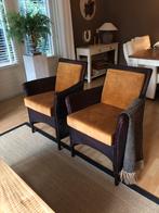 Lloyd Loom fauteuils/ eetkamerstoelen 2 stuks, Huis en Inrichting, Fauteuils, Ophalen, Overige materialen, Gebruikt, Minder dan 75 cm