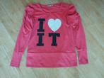 Roze shirt met tekst I love it maat 164, Ophalen of Verzenden, Zo goed als nieuw, Meisje, Shirt of Longsleeve