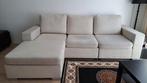 Beige Hoekbank met Lounge, Huis en Inrichting, Banken | Complete zithoeken, Ophalen, Gebruikt, Stof