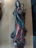 Houten madonna met kind antiek, Ophalen of Verzenden