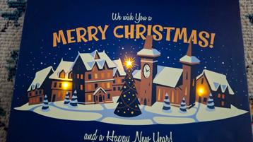 Kerst Tafereel met Lichtjes - 28x38cm beschikbaar voor biedingen