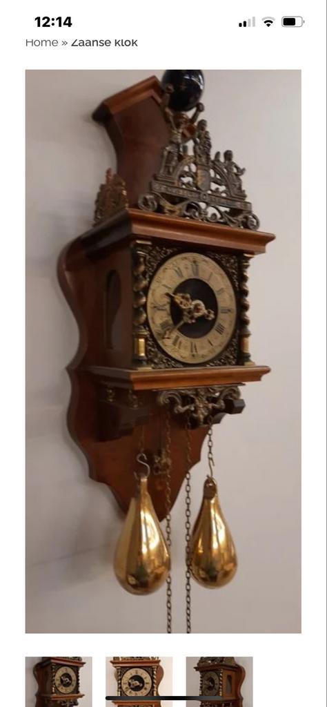 Authentieke Zaanse wandklok, Antiek en Kunst, Antiek | Klokken, Ophalen of Verzenden