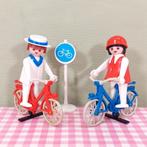 Vintage Playmobil 3573 set figuren op fiets compleet fietser, Ophalen of Verzenden, Zo goed als nieuw