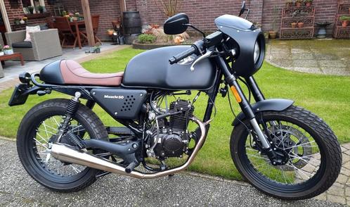 Schakelbrommer Hanway Muscle caferacer, Fietsen en Brommers, Brommers | Overige merken, Zo goed als nieuw, Maximaal 45 km/u, Ophalen