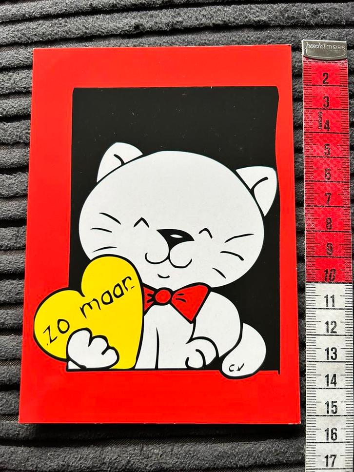 7. Kaart illustr Kat hart Zo maar, Verzamelen, Ansichtkaarten | Themakaarten, Ongelopen, Ophalen of Verzenden