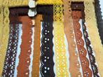 Prachtige katoen kant broderie , caramel oker bruin, 11x, Ophalen of Verzenden, Nieuw, Kant