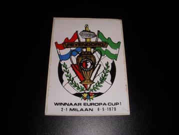 Bijzondere sticker Feyenoord winnaar Europa-Cup 1 1970 beschikbaar voor biedingen