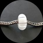 Trollbeads murano Witte Strepen TGLBE-10091 / zilver, 1 bedel, Ophalen of Verzenden, Trollbeads, Zo goed als nieuw