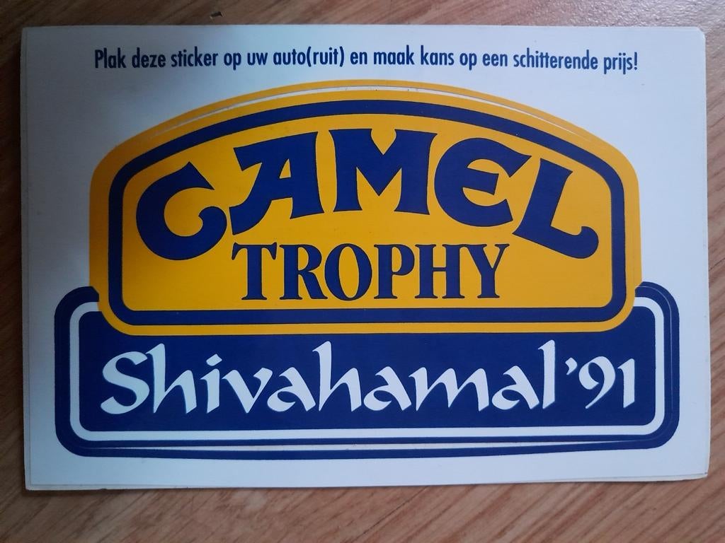Camel trophy autosticker vintage sticker Shivahamal '91, Ophalen of Verzenden, Nieuw, Merk
