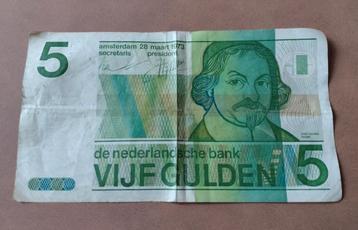 Nederlands Bankbiljet 5 Gulden Vondel 1973 beschikbaar voor biedingen
