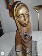 Afrikaanse hand gesneden houten buste Maria en kind, Antiek en Kunst, Ophalen of Verzenden