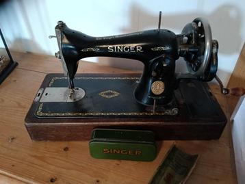 Antieke Singer Naaimachine - Handbediend beschikbaar voor biedingen