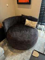 Passe-Partout ronde loveseat design fauteuil taupe velours, Huis en Inrichting, Banken | Sofa's en Chaises Longues, 100 tot 125 cm