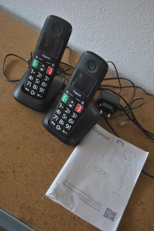 Gigaset E290, 2 headphones, Telecommunicatie, Vaste telefoons | Handsets en Draadloos, Gebruikt, 2 handsets, Ophalen of Verzenden