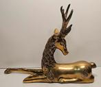 Hollywood regency Messing liggend hert, Ophalen of Verzenden, Gebruikt, Dier